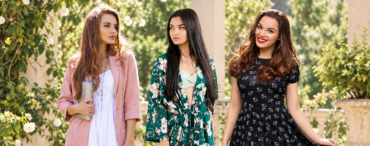 Elegant Dresses collection banner based on product images