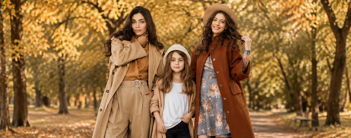 Autumn collection banner based on product images