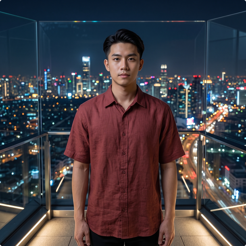 Burgundy Casual Shirt