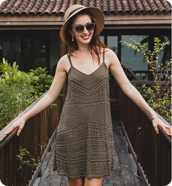 Boho Crochet Mini Dress