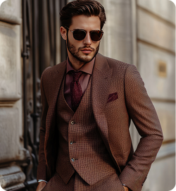 Tailored Brown Formal Suit