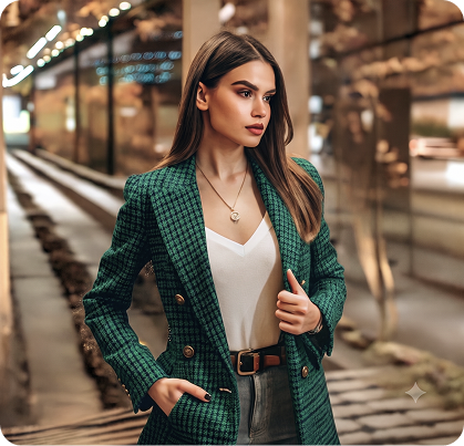 Women’s Structured Check Blazer