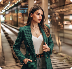 Women’s Structured Check Blazer