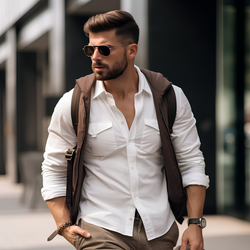 Men's White Casual Shirt