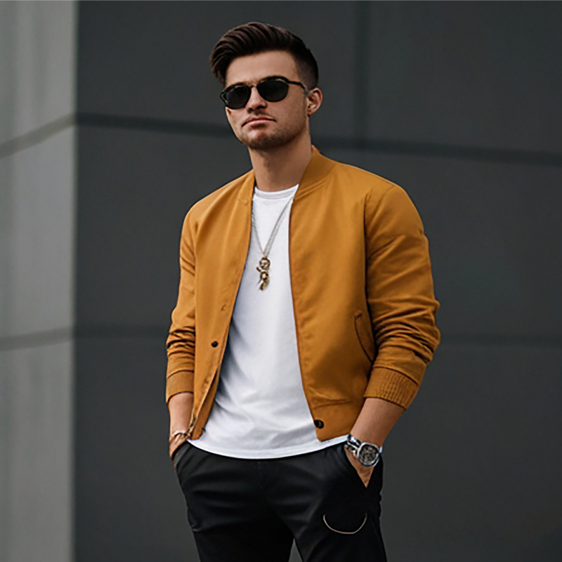 Men's Mustard Casual Jacket