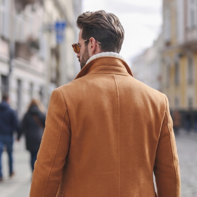 Men's Camel Tailored Casual Coat