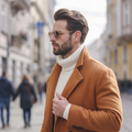 Men's Camel Tailored Casual Coat