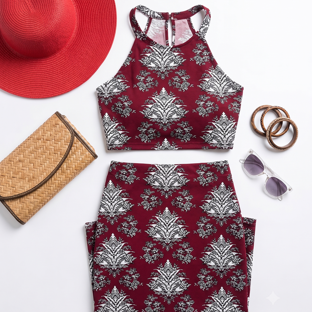 Women's Printed Halter Neck Dress