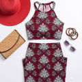 Women's Printed Halter Neck Dress