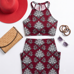 Women's Printed Halter Neck Dress