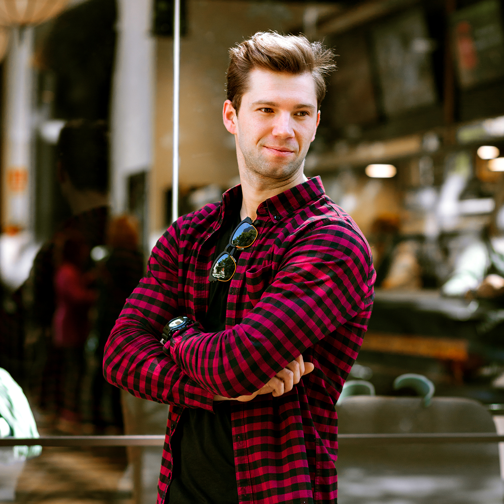 Men's Burgundy Check Casual Shirt