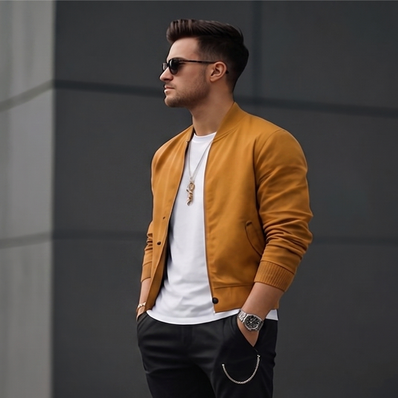 Men's Mustard Casual Jacket