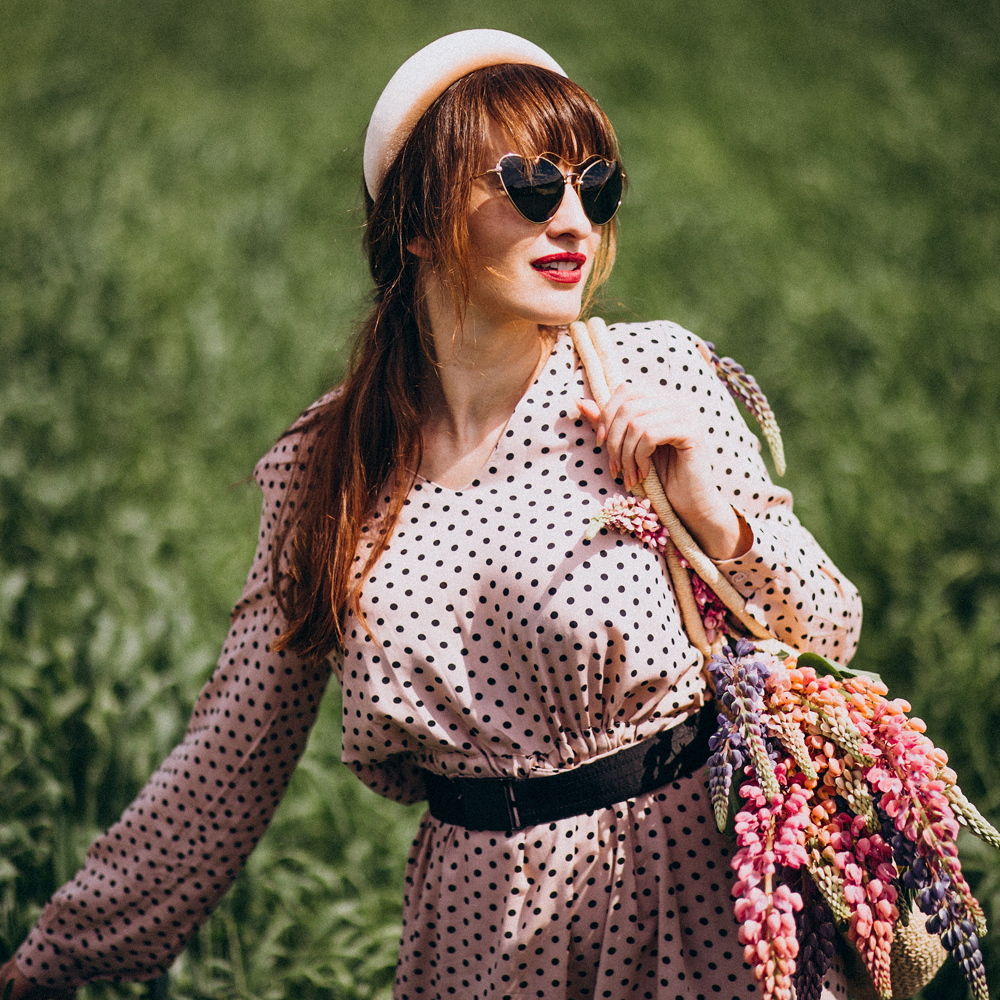 Meadow Dot Wrap Midi Dress