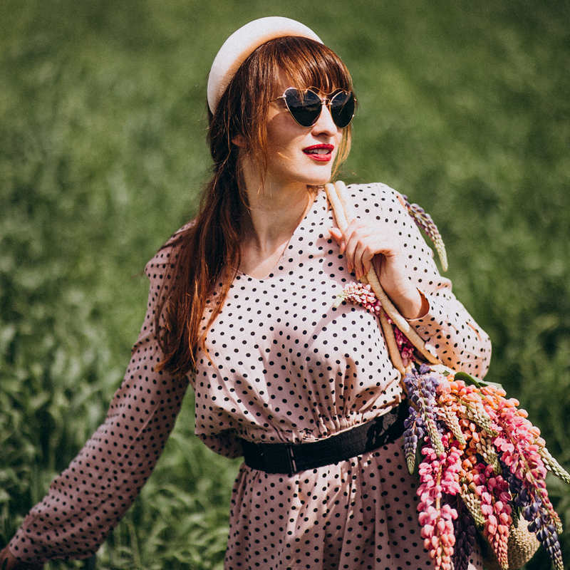 Meadow Dot Wrap Midi Dress