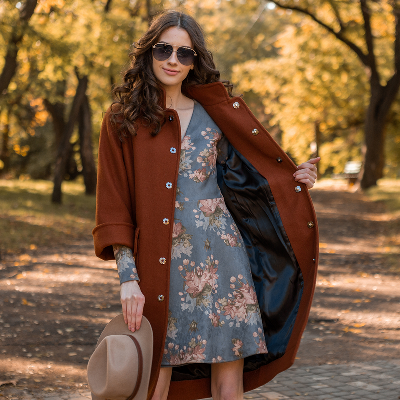 Autumn Bloom Rust Dress