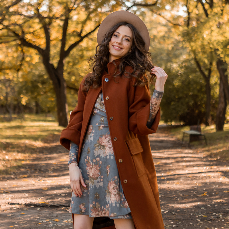 Autumn Bloom Rust Dress