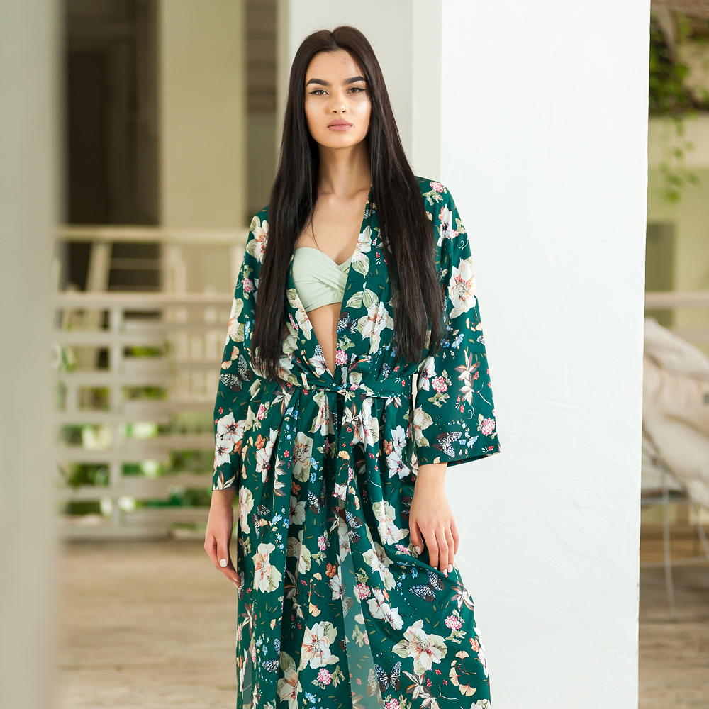 Relaxed Floral Wrap Dress