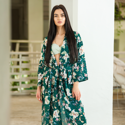 Relaxed Floral Wrap Dress