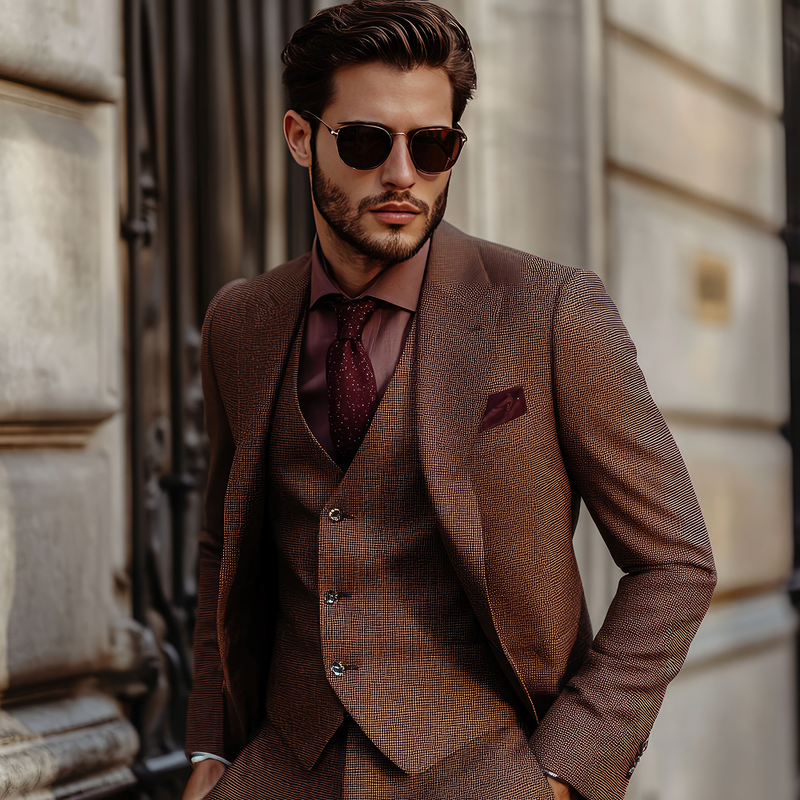 Tailored Brown Formal Suit