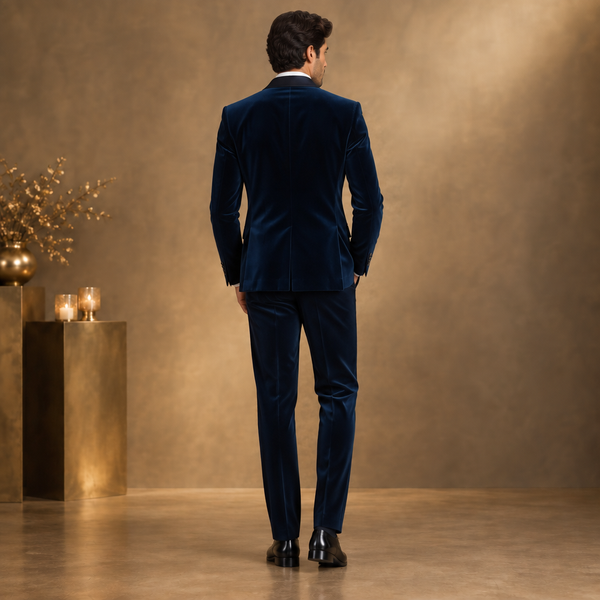 Back view of men’s party-wear suit