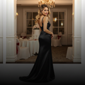 Black Satin Mermaid Gown