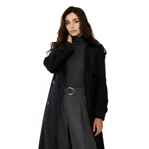 Black Trench Coat Outfit