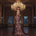Burgundy Lace Mermaid Gown