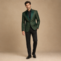 Emerald patterned party jacket