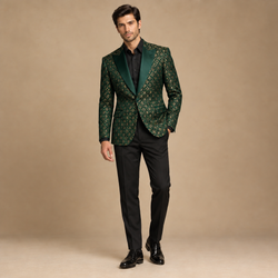 Emerald patterned party jacket