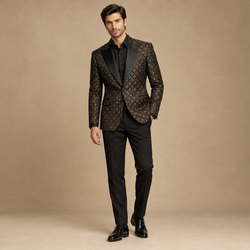 Men’s patterned party-wear jacket and trousers