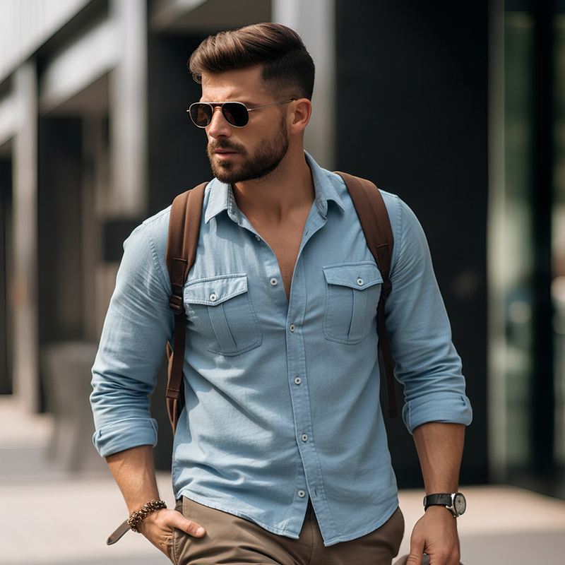 Men's Casual Shirt - Sky Blue