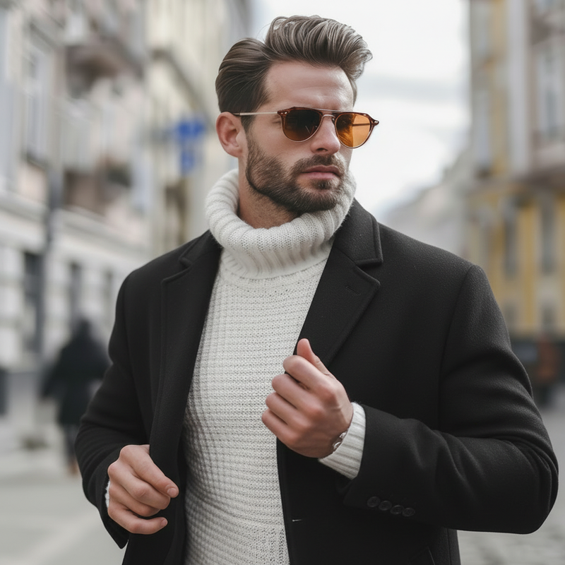 Men's Tailored Casual Coat - Black