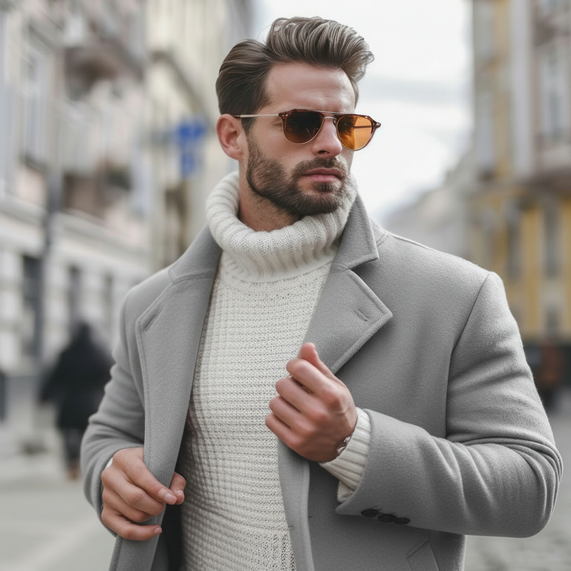 Men's Tailored Casual Coat - Silver