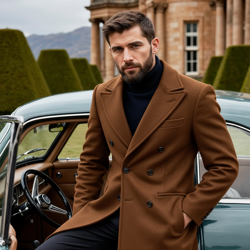 Modern Wool Overcoat - Brown