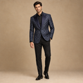 Navy patterned party jacket