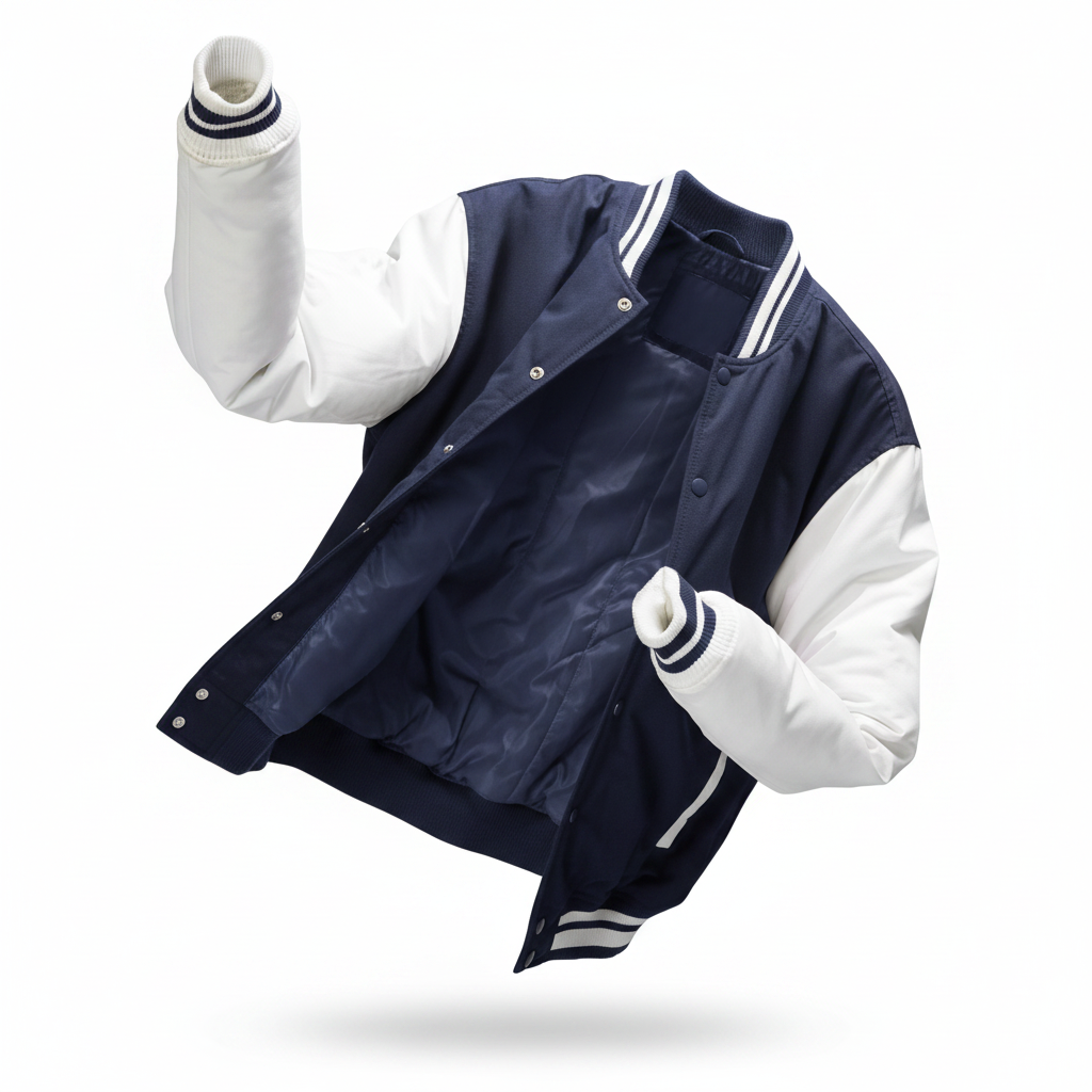 Navy White Varsity Jacket