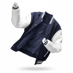 Navy White Varsity Jacket
