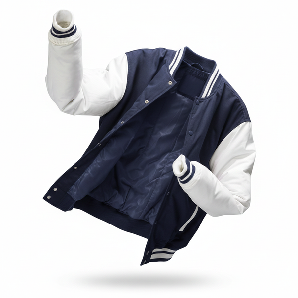 Navy White Varsity Jacket