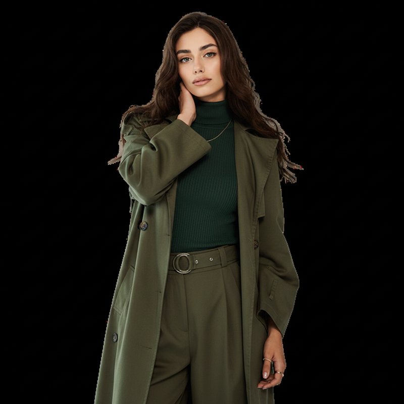 Olive Green Trench Coat Outfit