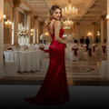Red Satin Mermaid Gown