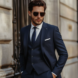 Tailored Formal Suit - Navy