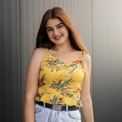 Tropical Summer Cami Top - Yellow